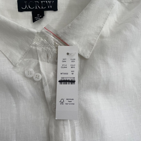 NWT!! J. CREW Tunic Shirtdress Linen Solid White Dress Shirt Dress Medium - Picture 13 of 16